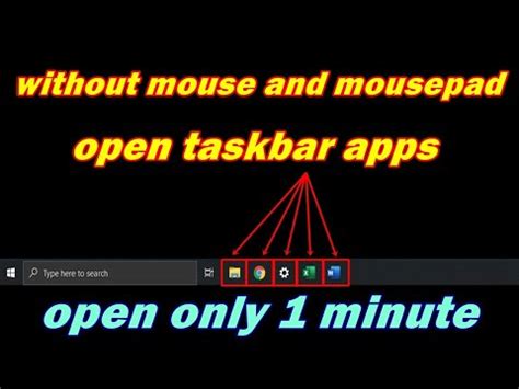 How do I click on taskbar without mouse?