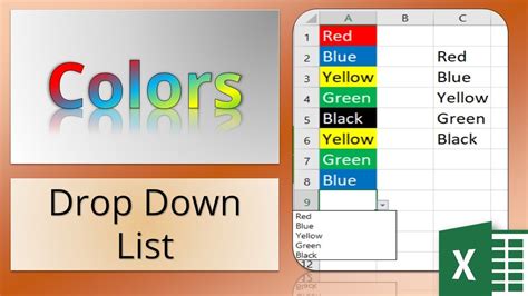How do I color a drop-down list in Excel?