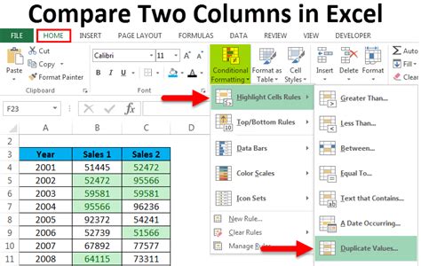 How do I compare two cells in a spreadsheet?