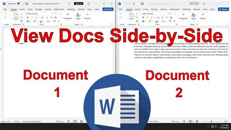 How do I compare two documents side by side?