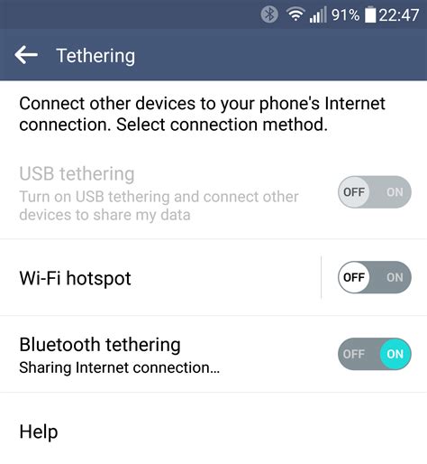 How do I connect my Android TV to USB tethering?