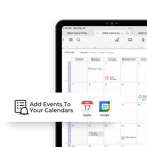 How do I connect my Apple calendar to my digital planner?