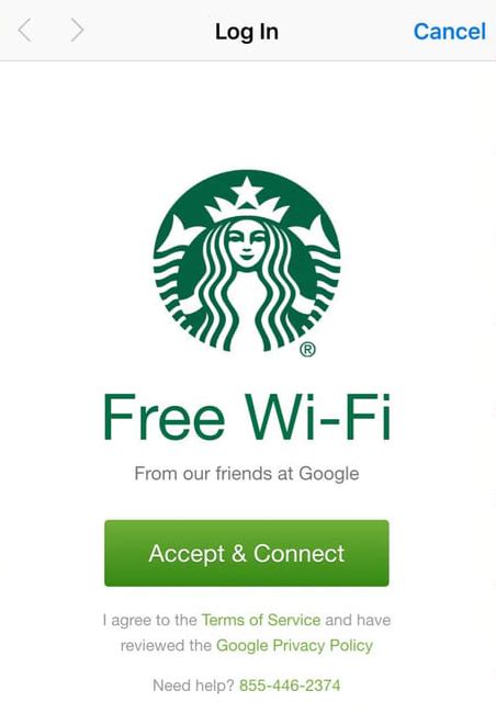 How do I connect to Starbucks free Wi-Fi?