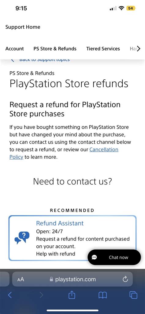 How do I contact PlayStation for a refund?