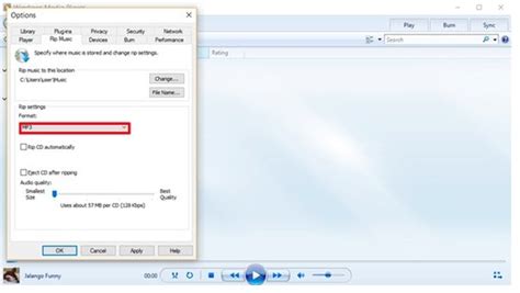 How do I convert AAC to MP3 in Windows Media Player?
