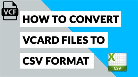 How do I convert Excel to CSV or vCard?