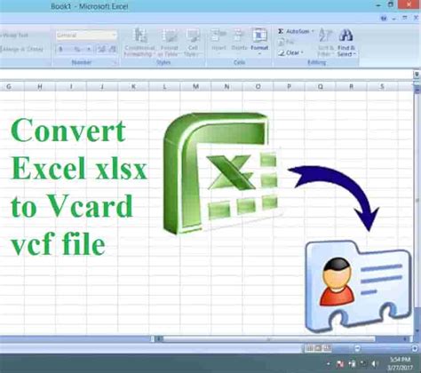 How do I convert XLSX to VCF?