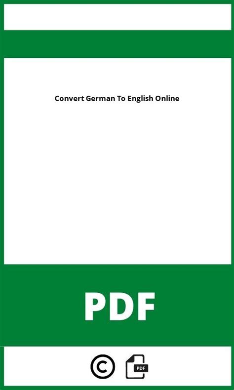 How do I convert a German PDF to English?