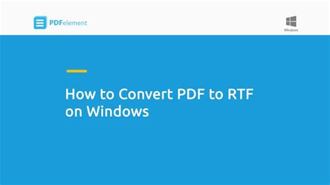 How do I convert a PDF to RTF in Windows 10?