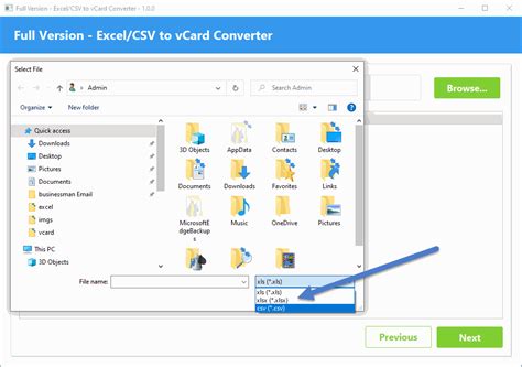 How do I convert a VCF file to CSV in Windows 11?