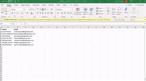 How do I convert a contact list to a CSV file?