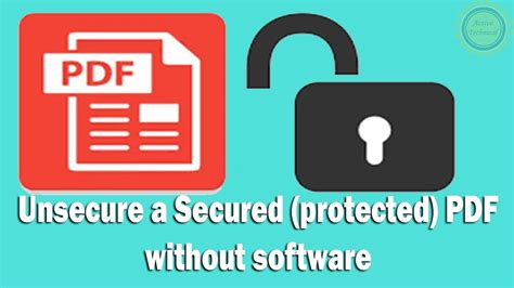 How do I convert a secured PDF to unsecured?