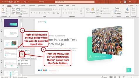 How do I copy and paste a PowerPoint into Word?