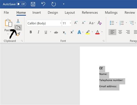 How do I copy and paste a document into Word?