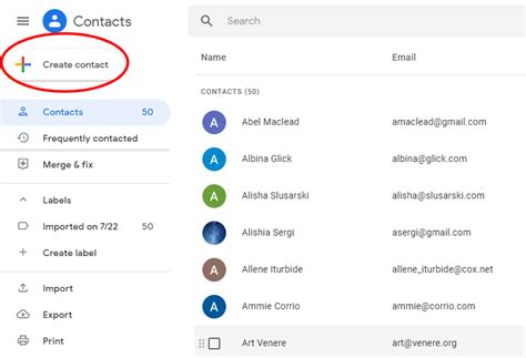 How do I copy contacts to email?