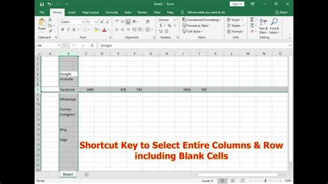 How do I copy large data in Excel without scrolling?