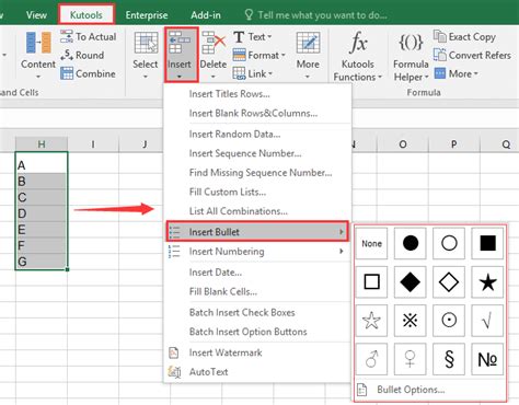 How do I create a bulleted list in one cell in Excel?