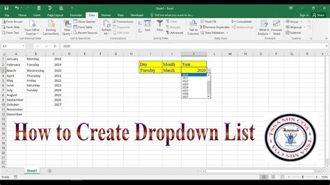 How do I create a drop-down list in Excel 2023?