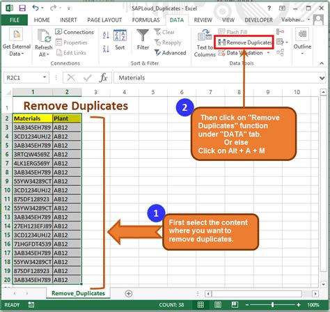 How do I create a list in Excel without duplicates?