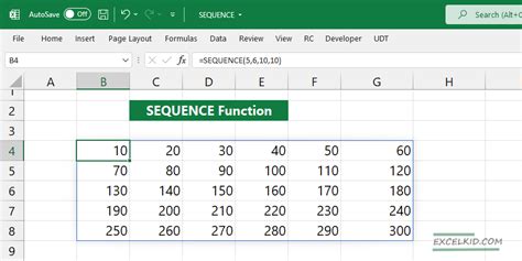 How do I create a sequence in Excel?