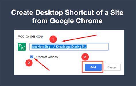 How do I create a shortcut in Chrome?