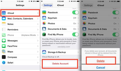 How do I delete an Apple iCloud account?