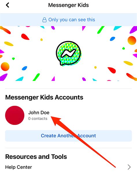 How do I delete contacts from Messenger for kids?