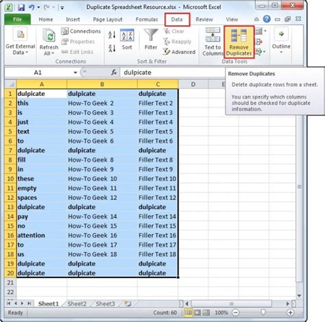 How do I delete duplicate rows in sheets?