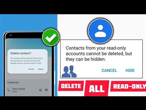 How do I delete read only Contacts on Android?