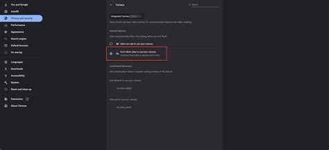 How do I disable camera access in Chrome?