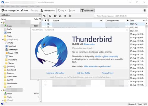How do I download old emails from Thunderbird?