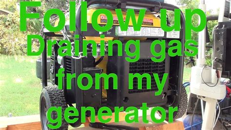 How do I drain gas from my generator?