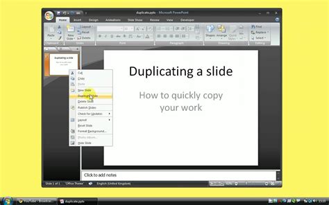 How do I duplicate a slide 10 times in PowerPoint?