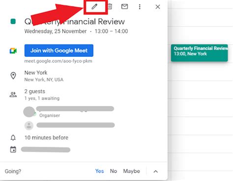 How do I edit a Google invite?