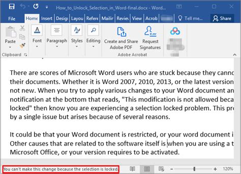How do I edit a locked Word document?