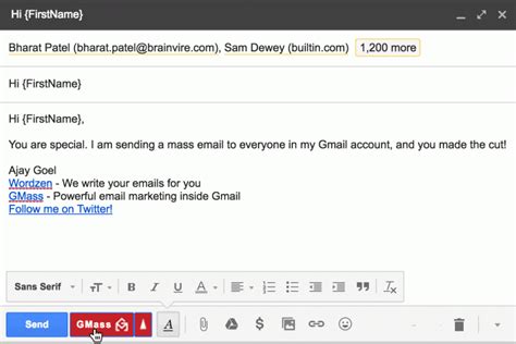 How do I email 50 people at once?