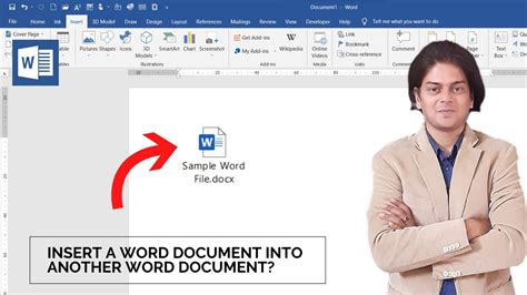How do I embed a document into a Word document?