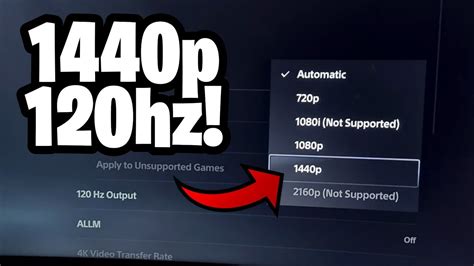 How do I enable 1440p 120hz on PS5?