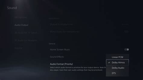 How do I enable Atmos on PS5?