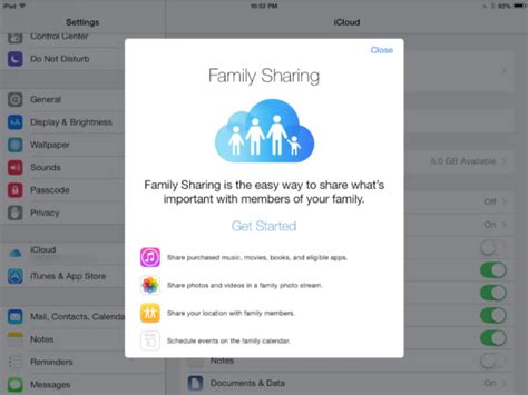 How do I enable Family Sharing on iCloud?