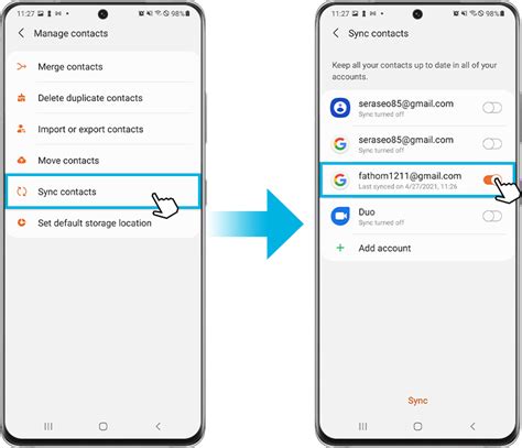 How do I enable Google contacts?