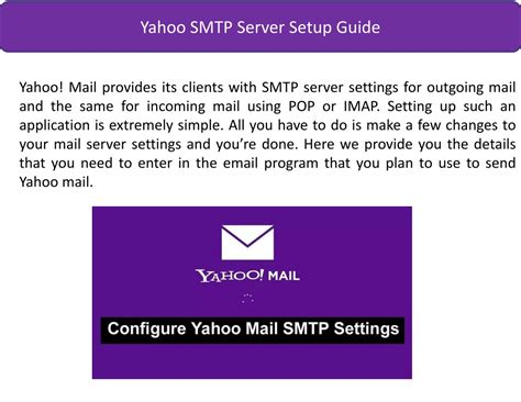 How do I enable SMTP on Yahoo Mail?