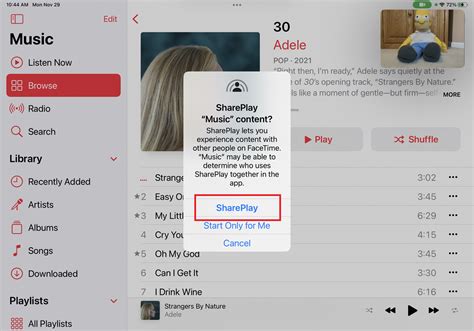 How do I enable SharePlay on Apple Music?