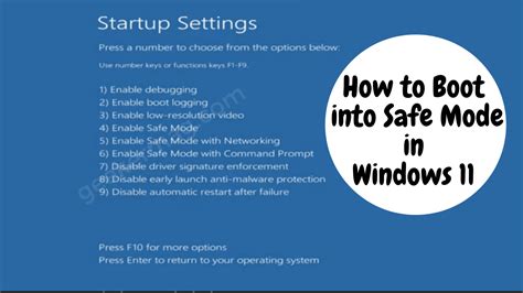How do I enable safe boot on Windows 11?