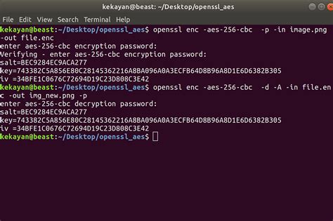 How do I encrypt a file in Linux using AES?