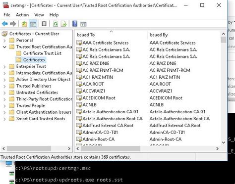 How do I export all trusted root certificates in PowerShell?
