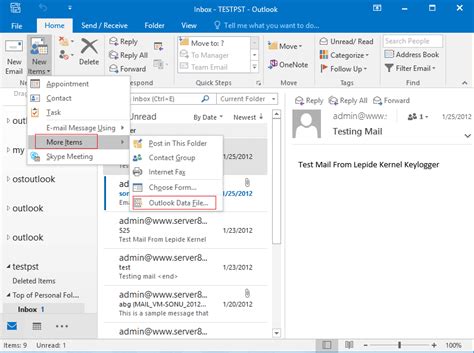 How do I export and Import PST files from Outlook?