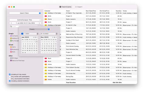 How do I export my Apple calendar?