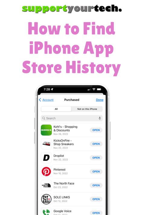 How do I find app history on iPhone?