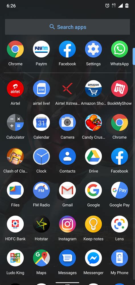 How do I find apps removed from my home screen?
